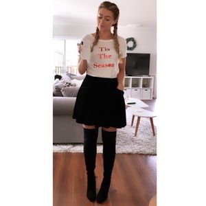 Urban Outfitters black velvet skirt